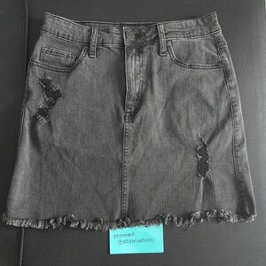 Aero Distressed black/Gray high rise Denim Skirt